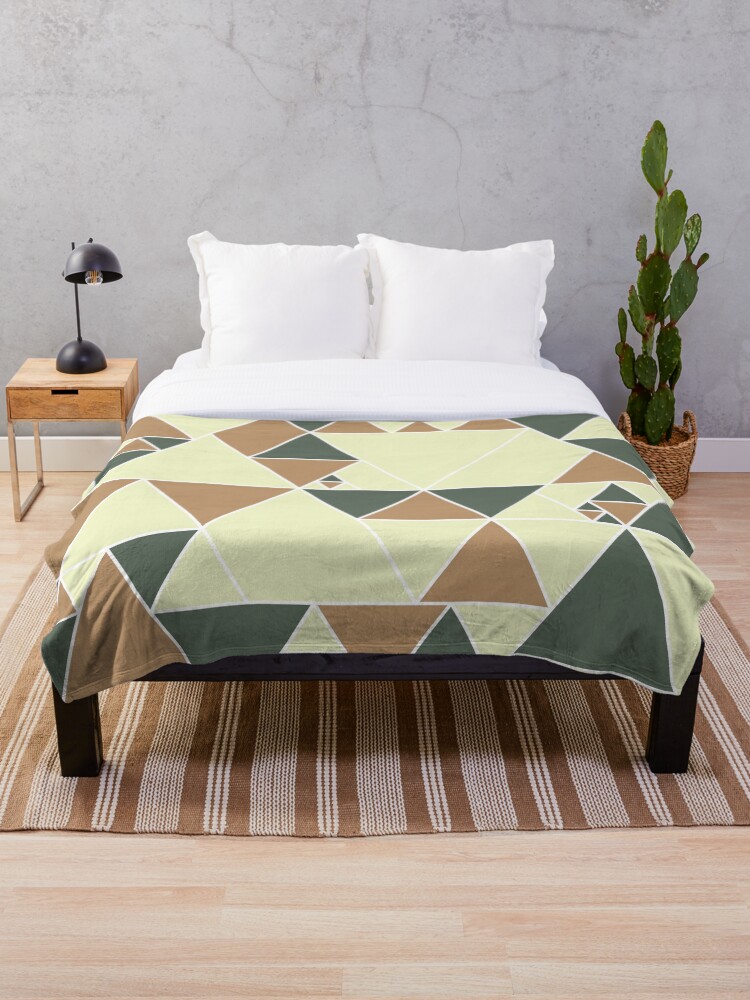 Thumbnail 1 of 6, Throw Blanket, Earthy Triangle Pattern, Modern Design. designed and sold by DieggDesign.