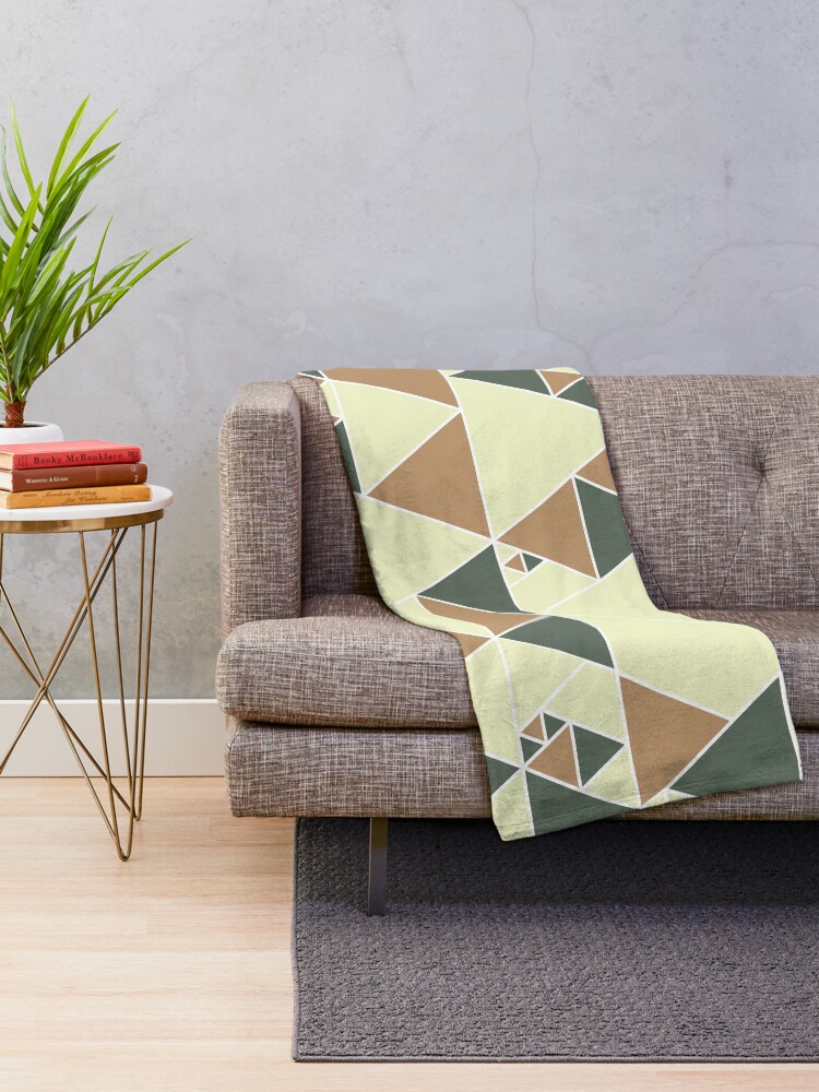 Thumbnail 2 of 6, Throw Blanket, Earthy Triangle Pattern, Modern Design. designed and sold by DieggDesign.