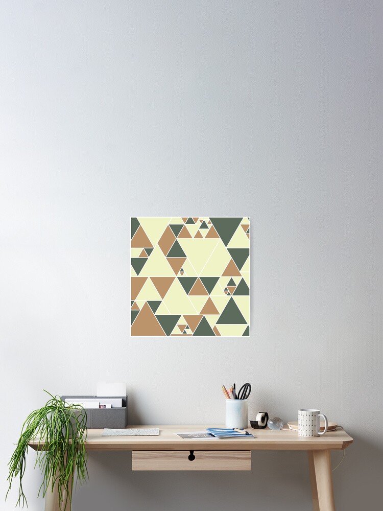 Thumbnail 2 of 3, Poster, Earthy Triangle Pattern, Modern Design. designed and sold by DieggDesign.