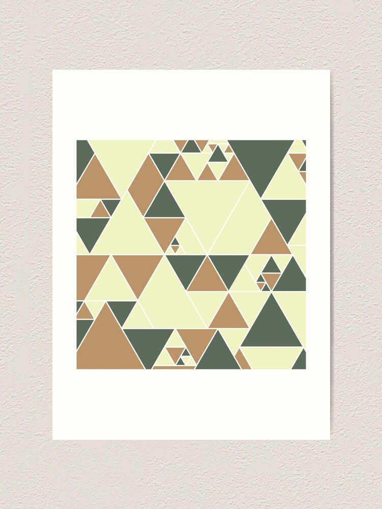 Thumbnail 1 of 3, Art Print, Earthy Triangle Pattern, Modern Design. designed and sold by DieggDesign.
