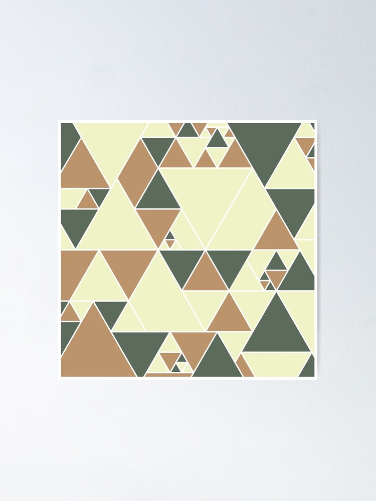 Thumbnail 1 of 3, Poster, Earthy Triangle Pattern, Modern Design. designed and sold by DieggDesign.