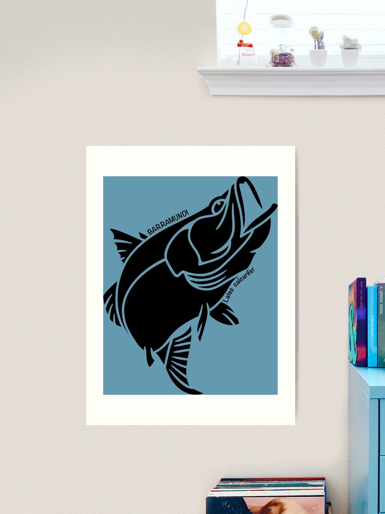 Barramundi Australian Ocean Animal Silhouette with name. Art Print for Sale  by BOLD-Australia