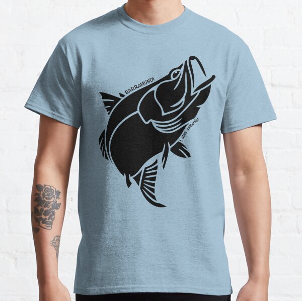 Barramundi Australian Ocean Animal Silhouette with name. Classic T-Shirt