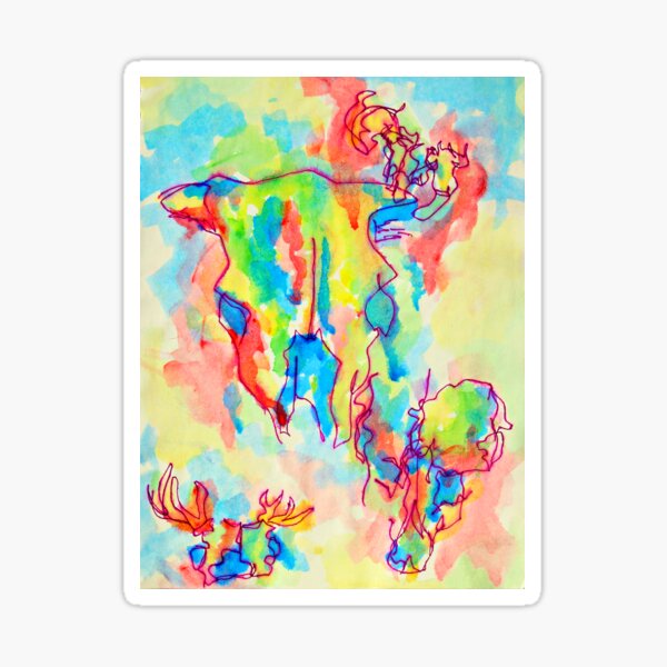 Rainbow Skulls Sticker