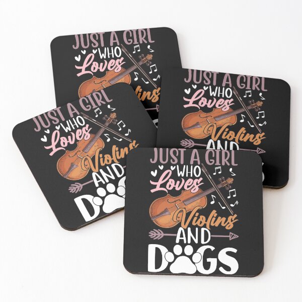 Item preview, Just A Girl Who Loves Violins And Dogs Gift Women Shirt designed and sold by jvtee.