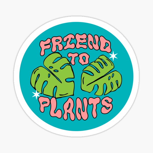 friend to plants | monstera leaf & stars Sticker