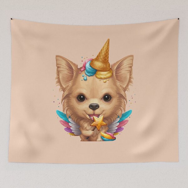 Item preview, Fawn Long Coat Chihuahua Ice Cream Unicorn designed and sold by anmlz.