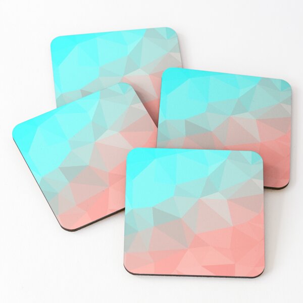 Item preview, Aqua to Coral Geometric Abstract Triangle Design designed and sold by patternsoup.
