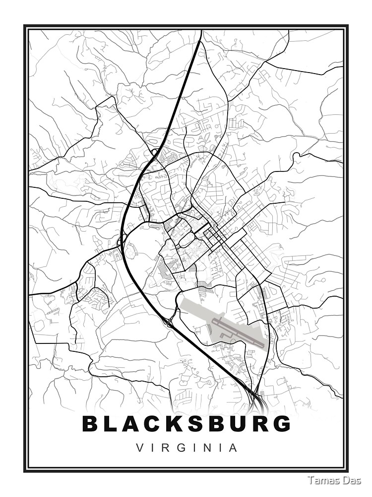 "Blacksburg Map" Sticker by sibudas Redbubble
