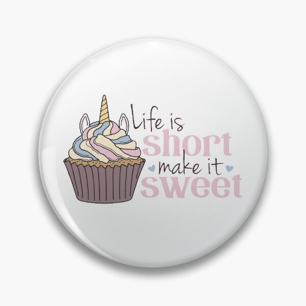 Item preview, Life Is Short Make It Sweet - Rainbow Unicorn Cupcake designed and sold by DesignLabMedia.