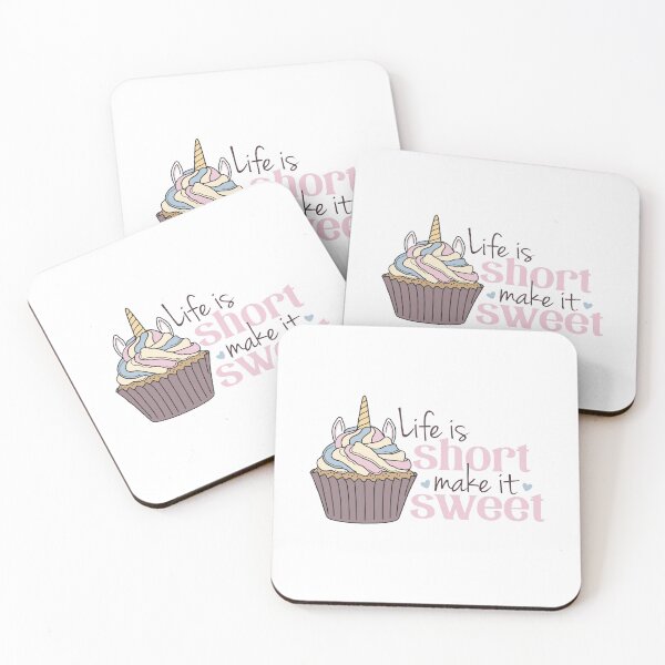 Item preview, Life Is Short Make It Sweet - Rainbow Unicorn Cupcake designed and sold by DesignLabMedia.