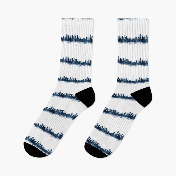 Item preview, Charlotte Skyline Watercolor Navy Blue by Zouzounio Art designed and sold by zouzounioart.