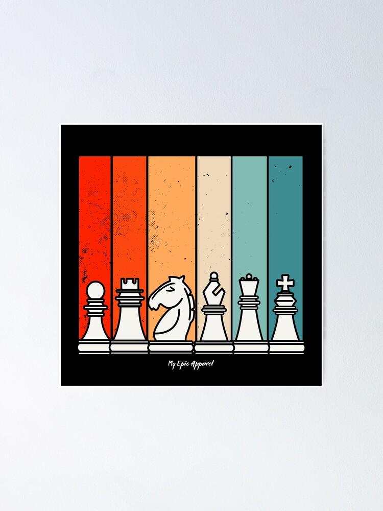 Retro 80s Chess Pieces Poster By Forsonny Redbubble