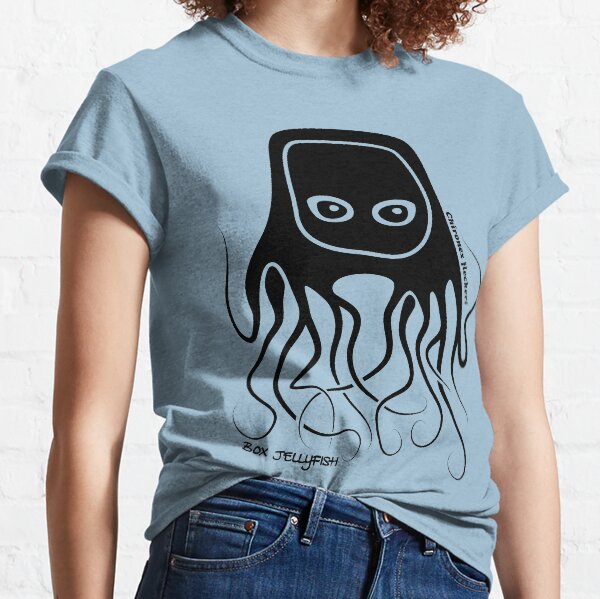 Box Jellyfish Australian Ocean Animal Silhouette with Name Classic T-Shirt