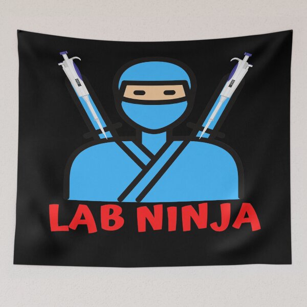 Item preview, LAB NINJA WITH PIPETTES MEDICAL LABORATORY SCIENTIST  designed and sold by Hippiesole.
