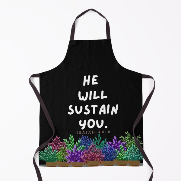 Item preview, He will sustain you - Isaiah 46:6 (plants and black background) designed and sold by Yesido.