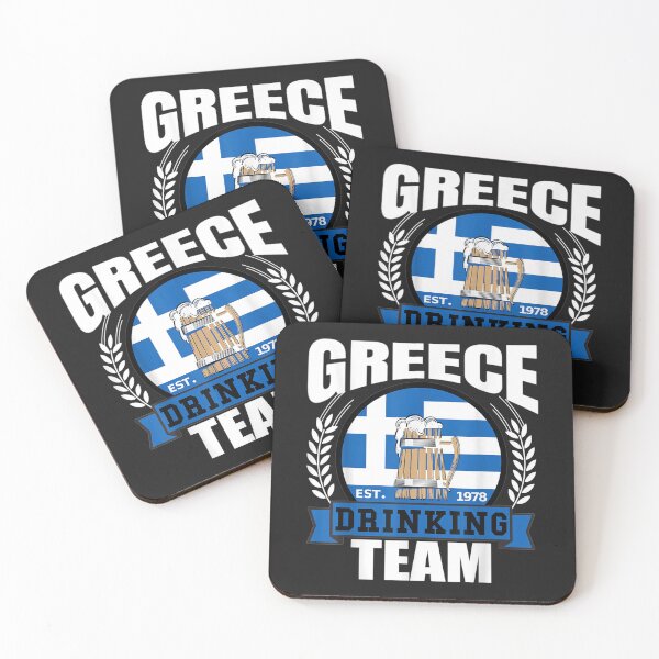 Item preview, Greece Drinking Team Greek Flag Beer Party Grecian Gift T-Shirt designed and sold by Lukifo-Glacier.