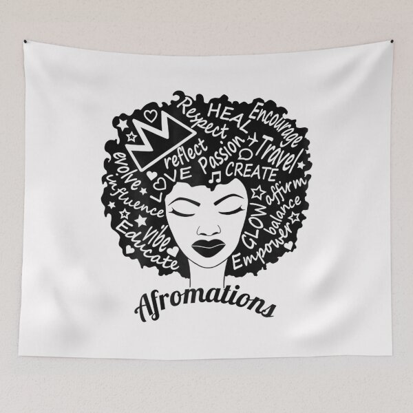 Item preview, Womens Positive Afromations Girl with Afro Affirmations T-Shirt designed and sold by Lukifo-Glacier.