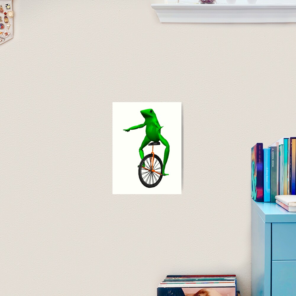 "dat boi meme / unicycle frog " Art Print for Sale by JoeDaEskimo