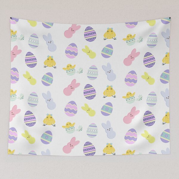 Item preview, Easter Eggs, Bunnies, and Chicks - White designed and sold by Littlebop.
