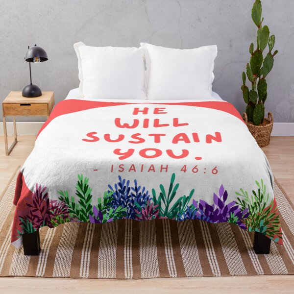 Item preview, He will sustain you - Isaiah 46:6 (plants and peach) designed and sold by Yesido.