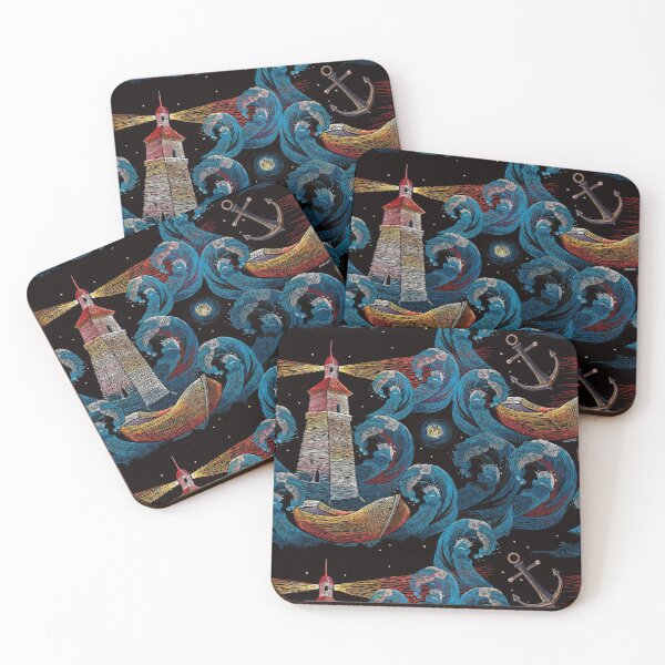 Item preview, Lighthouse and sea waves designed and sold by matrioshka.