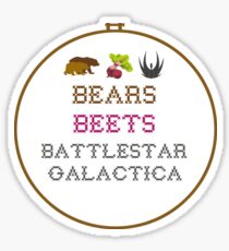 Bears Beets - Cross Stitch Sticker