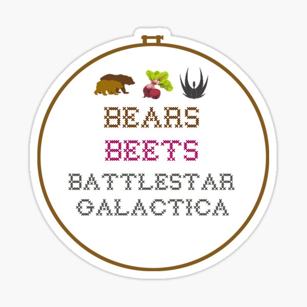 Bears Beets - Cross Stitch Sticker
