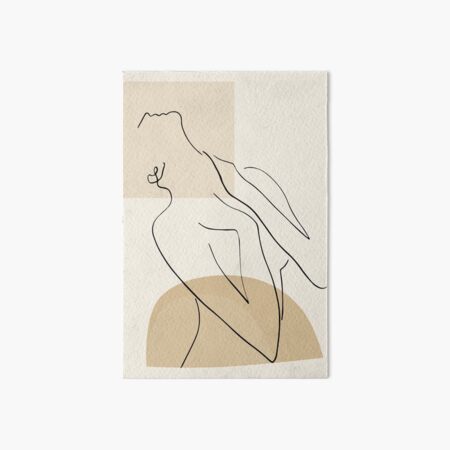 Abstract - Minimal Women Body Line art - Elegant - Modern Art - Transparent Background Art Board Print