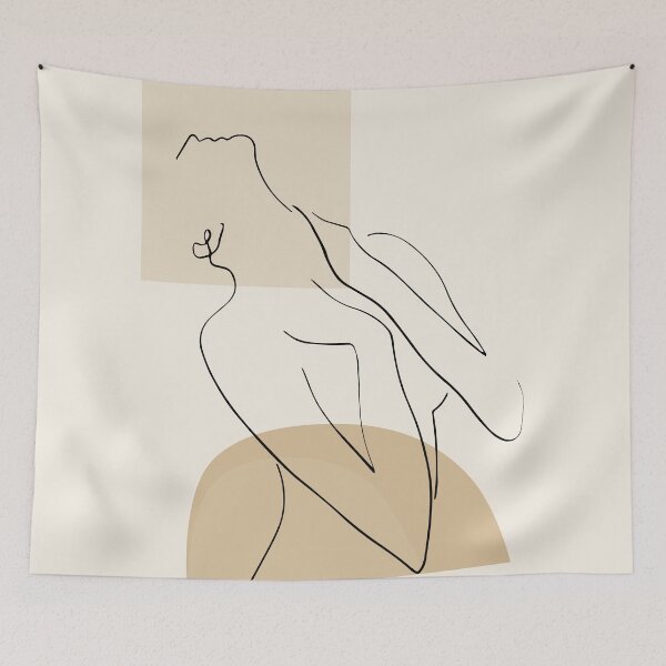Item preview, Abstract - Minimal Women Body Line art - Elegant - Modern Art - Transparent Background designed and sold by Cozy-Dreams.