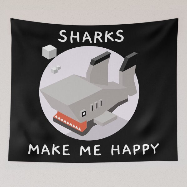 Item preview, Sharks Make Me Happy  designed and sold by YueHeng Creates ⭐⭐⭐⭐⭐.