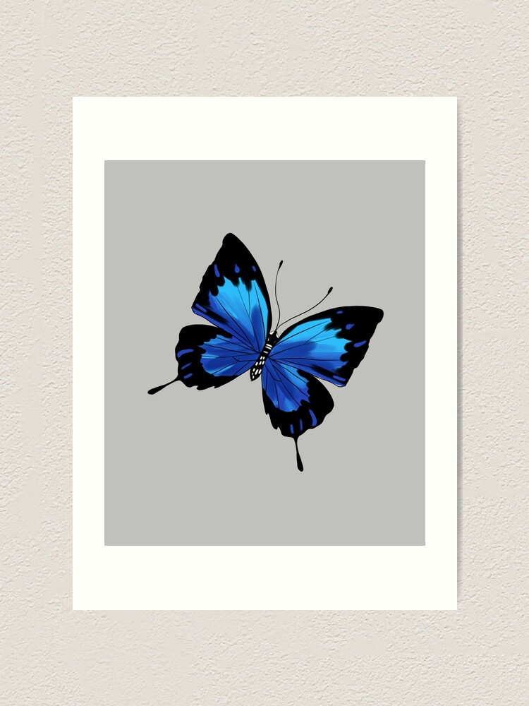 Blue Butterfly Print Leggings