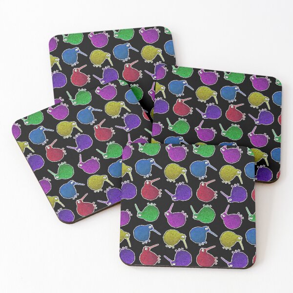 Item preview, Rainbow Kiwi - on black designed and sold by Adrienne Body.