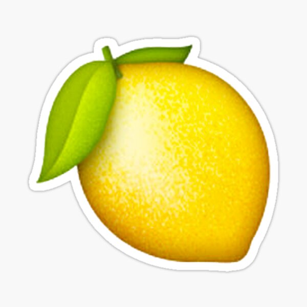 "Lemon Emoji on Black Background" Sticker for Sale by SaraduJour