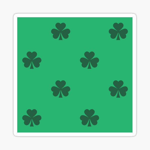 Polka Dotted Pattern Green Irish Clover Shamrocks Sticker