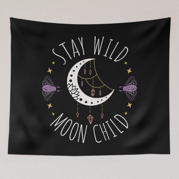 Item preview, Stay Wild Moon Child - Boho Hippie Crystal Magic Moth designed and sold by UBUCO.
