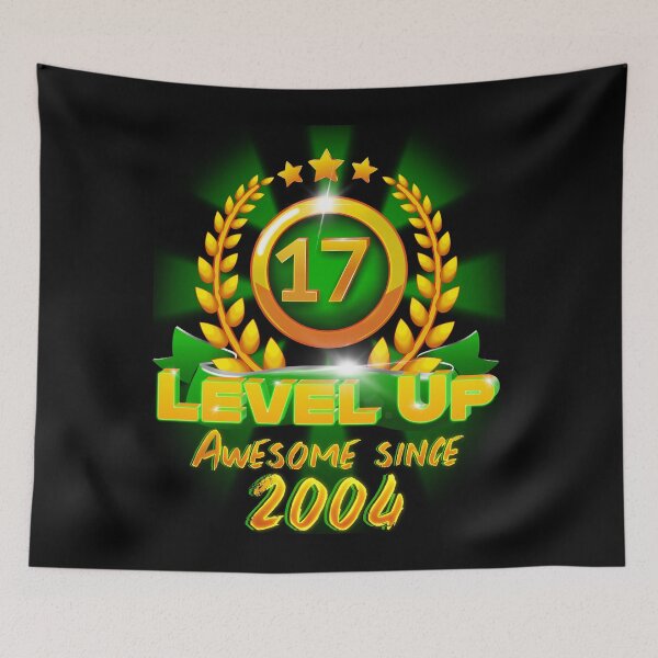 Item preview, Age 17 Level Up Birthday Awesome Since 2004 Gamer designed and sold by ScienceNStuff.