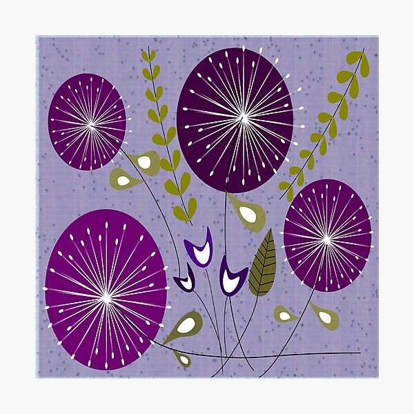 Item preview, Purple Mid-Century Modern Flowers designed and sold by gailg1957.