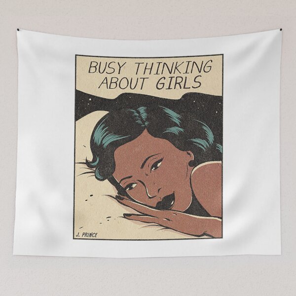 Aperçu de l'œuvre Lesbian T-ShirtBusy Thinking About Girls créée et vendue par LuxaVinfa.