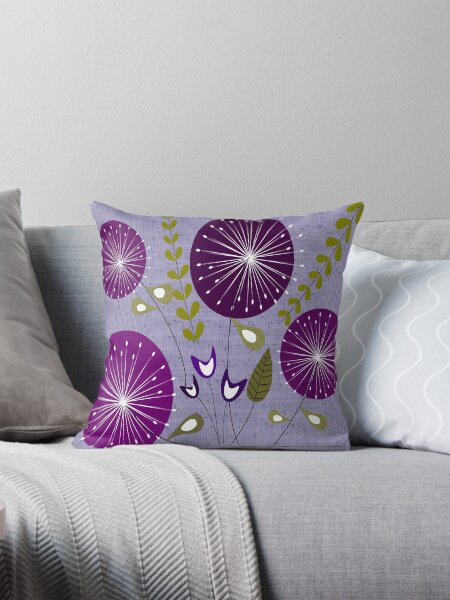 Item preview, Purple Mid-Century Modern Flowers designed and sold by gailg1957.