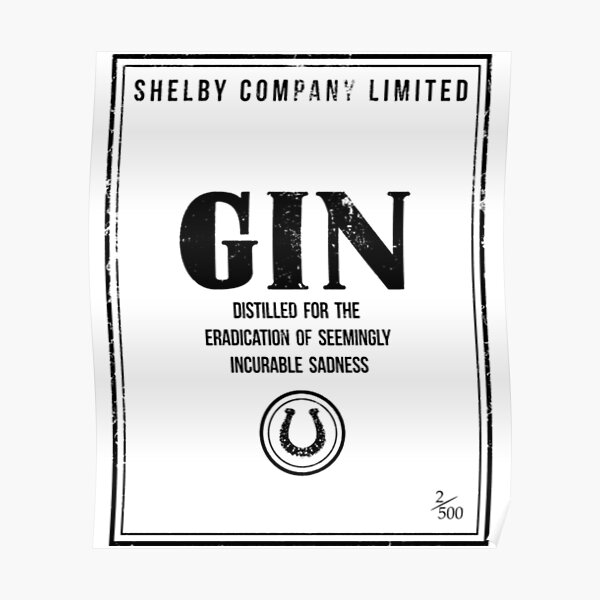 Peaky Blinders T-ShirtShelby Company Limited Gin Label Peaky Blinders Poster