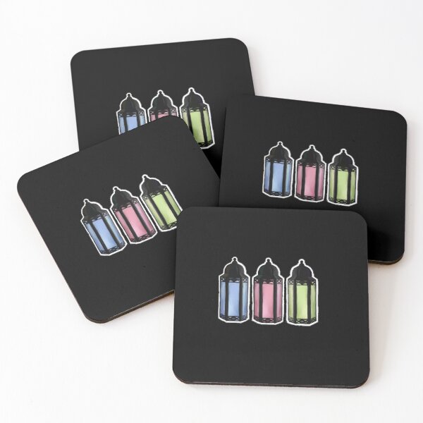 Item preview, Blue, pink, and green Ramadan lanterns designed and sold by RealMuslamic.