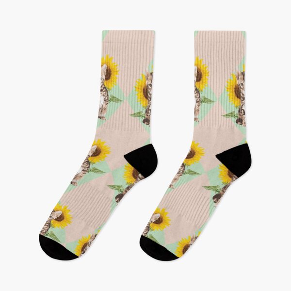 Item preview, Sunflower Kitten (Mint Green, Pink) designed and sold by riccagarden.
