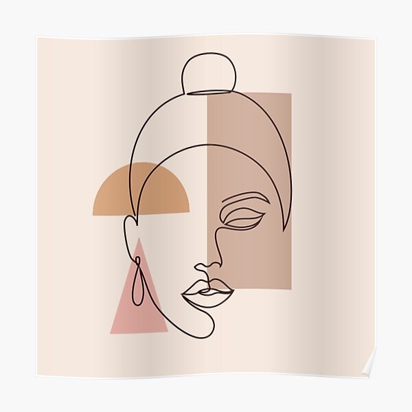 Modern Woman Face Line Art Poster For Sale By Thegoodlad Redbubble