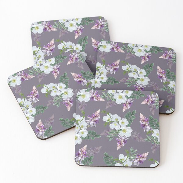 Item preview, White beautiful flower on purple background designed and sold by WeeraS.