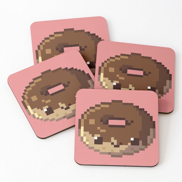 Item preview, Kawaii pixel chocolate donut designed and sold by kasumiblu.