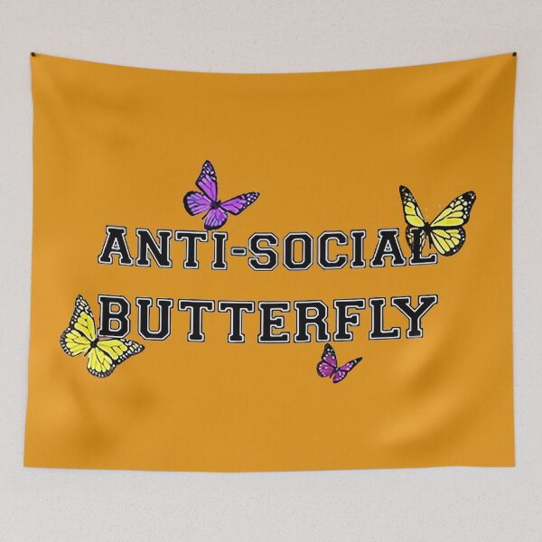 Item preview, anti social butterfly funny designed and sold by aylinlakin.