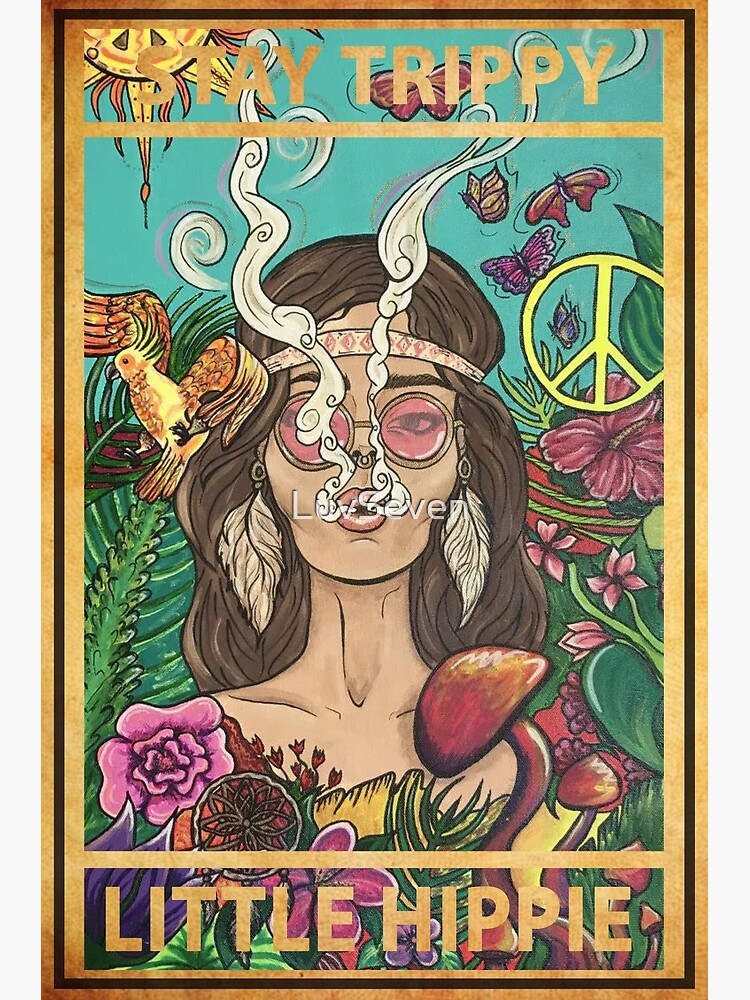 Thumbnail 3 of 3, Poster, Vintage Stay Trippy Little Hippie  designed and sold by LuvSeven.