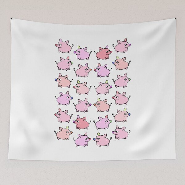 Item preview, Cute and Colorful Pig Pattern (white) designed and sold by Davey's Designs.