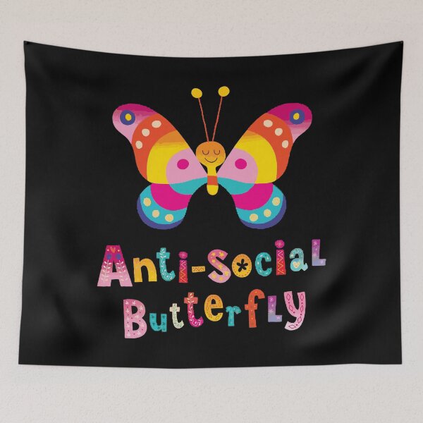Item preview, anti social butterfly pinky designed and sold by aylinlakin.